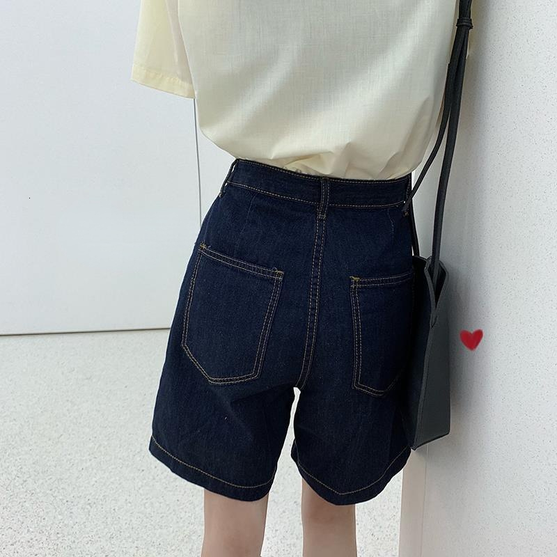 Women's Shorts Baggy Denim Shorts Women Simple Adjustable Waist Solid Boyfriend Soft Fashion Students Daily Retro Classic Leisure Females 230504