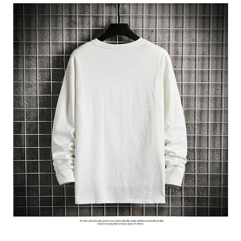 Men's T-Shirts Men's Solid Color Classic Long Sleeve T-Shirt Casual Cotton Tops Neck Pullover Tee Men Clothing 230504