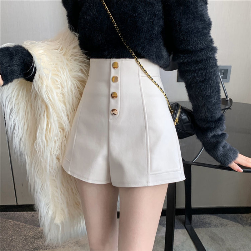 Women's Shorts Shorts Women Korean Style Buttons Students Fashion Summer High Waist Wide Leg Shorts All-match Casual Elegant Ladies Vintage 23050