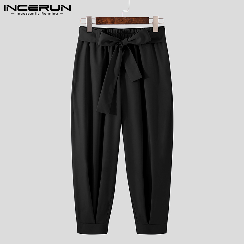 Men's Pants INCERUN Men's Fashion Solid Color Pants Drawstring Casual Harem Trouser Chinomen's Loose Wide Leg Pant Trousers S-5XL 7 230