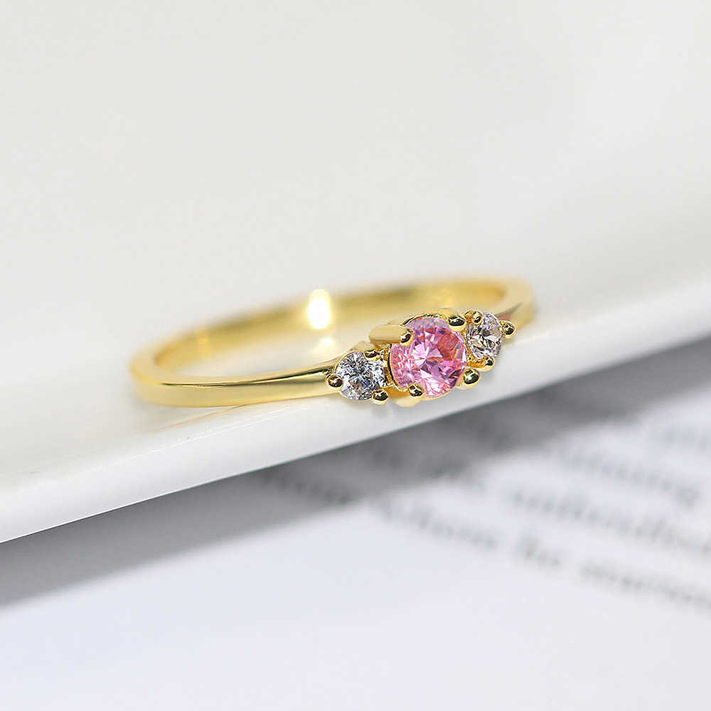 Band Rings Slim Wedding Dainty Rings For Women Delicate Cubic Zirconia Light Gold Color Proposal Finger Gift Fashion Jewelry