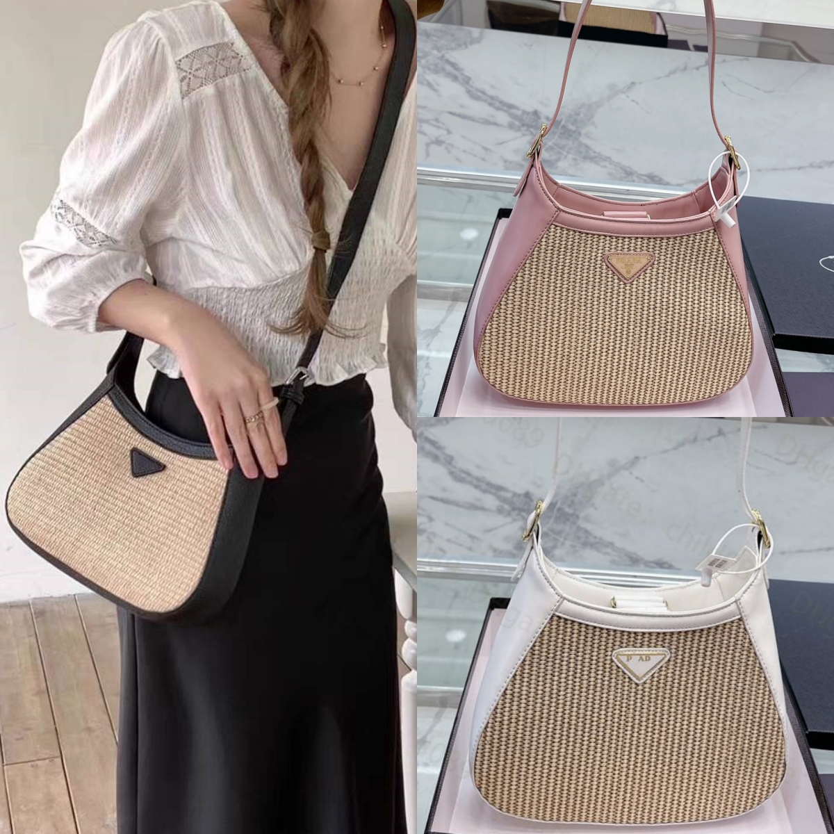 Summer New Hobo Straw Woven Underarm Bag Designer Bag Tote Bags Women Crossbody Handbags Fashion Luxury Handbags with Letter Logo Comfortable and Refresh feeling, Black
Summer New Hobo Straw Woven Underarm Bag Designer Bag Tote Bags Women Crossbody Handbags Fashion Luxury Handbags with Letter Logo Comfortable and Refresh feeling, Black
