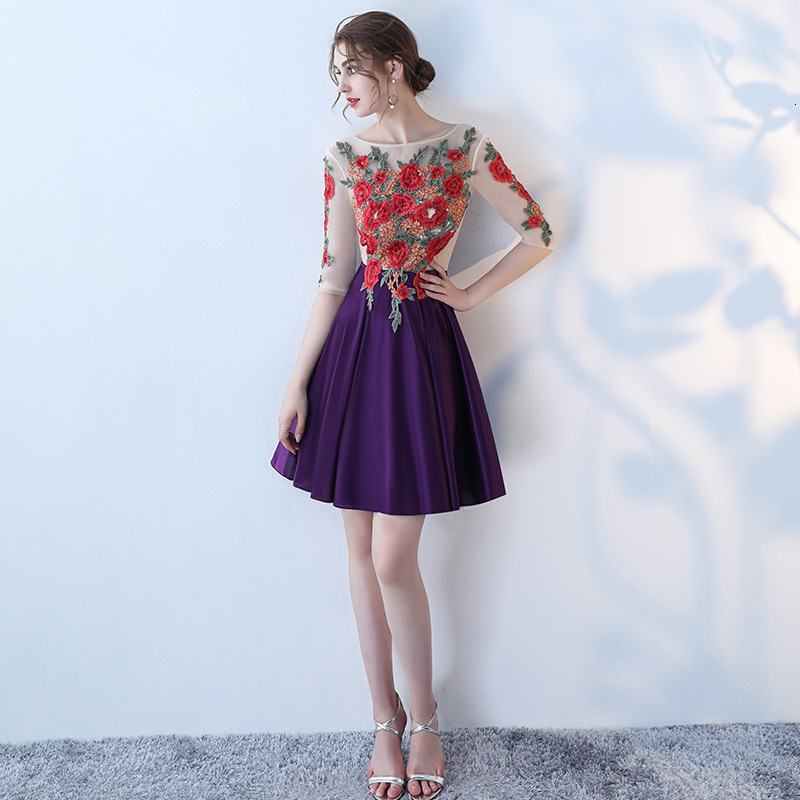Party Dresses Sweet Flower Lace Heavy Embroidery Evening Dresses Long Lace O-Neck Ruched Elegant Prom Dresses Red Lace Up Back Robe De Soriee 230504