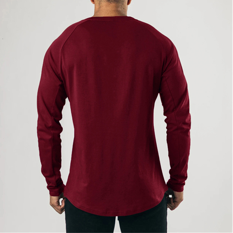 Men's T-Shirts Sport Shirt Gym clothing fitness t shirt men fashion extend hip hop Autumn long sleeve t-shirt cotton bodybuilding muscle tshirt 2
