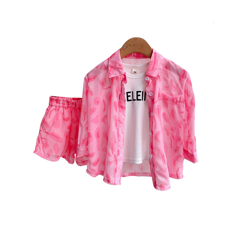Clothing Sets Girls Outfit Summer Cool Blouse Shirt shorts Set Children Clothes Suits Toddler 2Pcs 2 7Yrs 230504