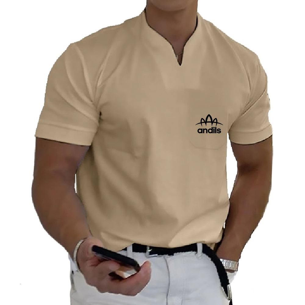 Mens Polos Summer VNeck Fashion Print TShirt Loose Comfortable Breathable Men Fitness Outdoor Leisure 45XL 230504