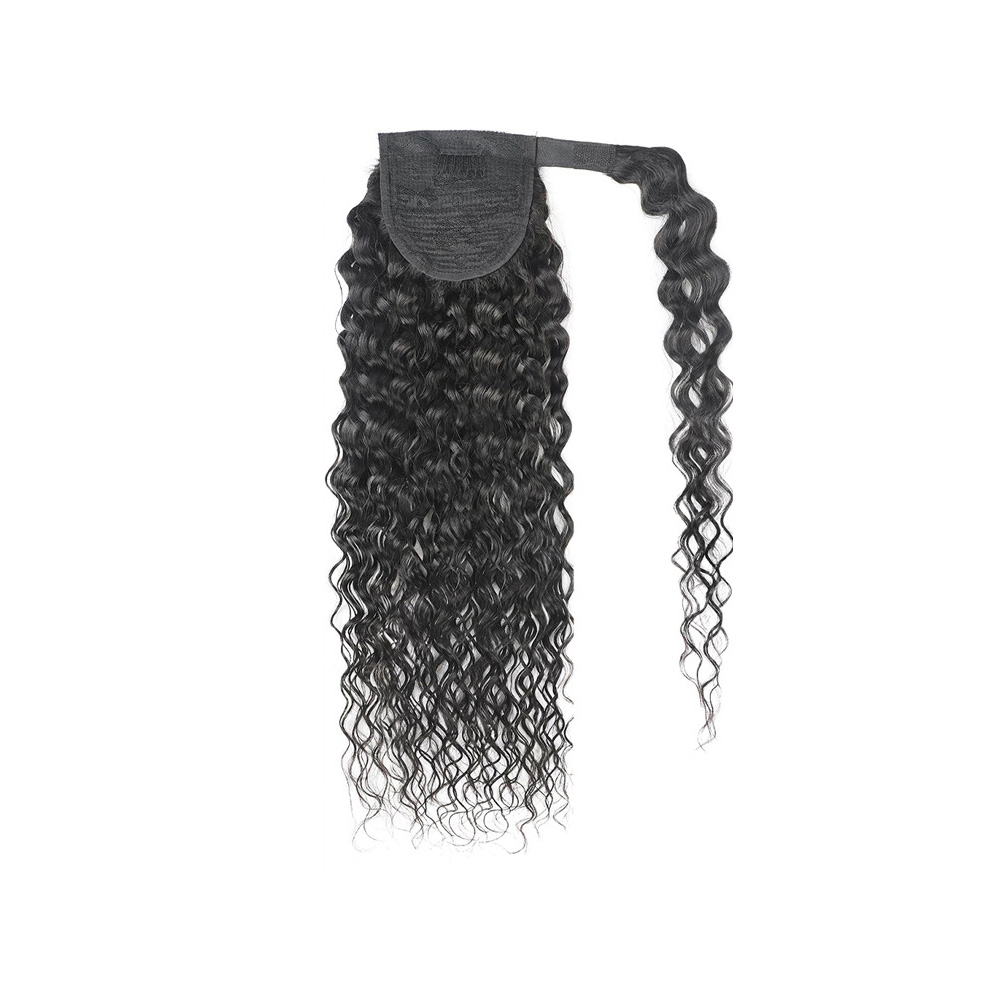 Brazilian Human Ponytails Virgin Hair Extensions Magic Sticker Ponytail 8-24Inch Natural Color 75-100G
