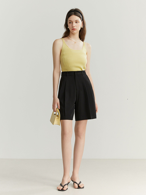 Women's Shorts FSLE Classic Style Women Suit Shorts Five-point Casual Office Lady Summer All-match Thin Section Loose Female Bottoms 230504