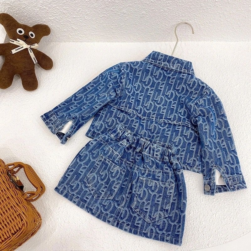 Clothing Sets Baby Girl Jean Clothes Set Cotton Infant Toddler Kid Denim Jacket Skirt 2PCS Spring Autumn Summer sets Outfit 1 10Y 230504