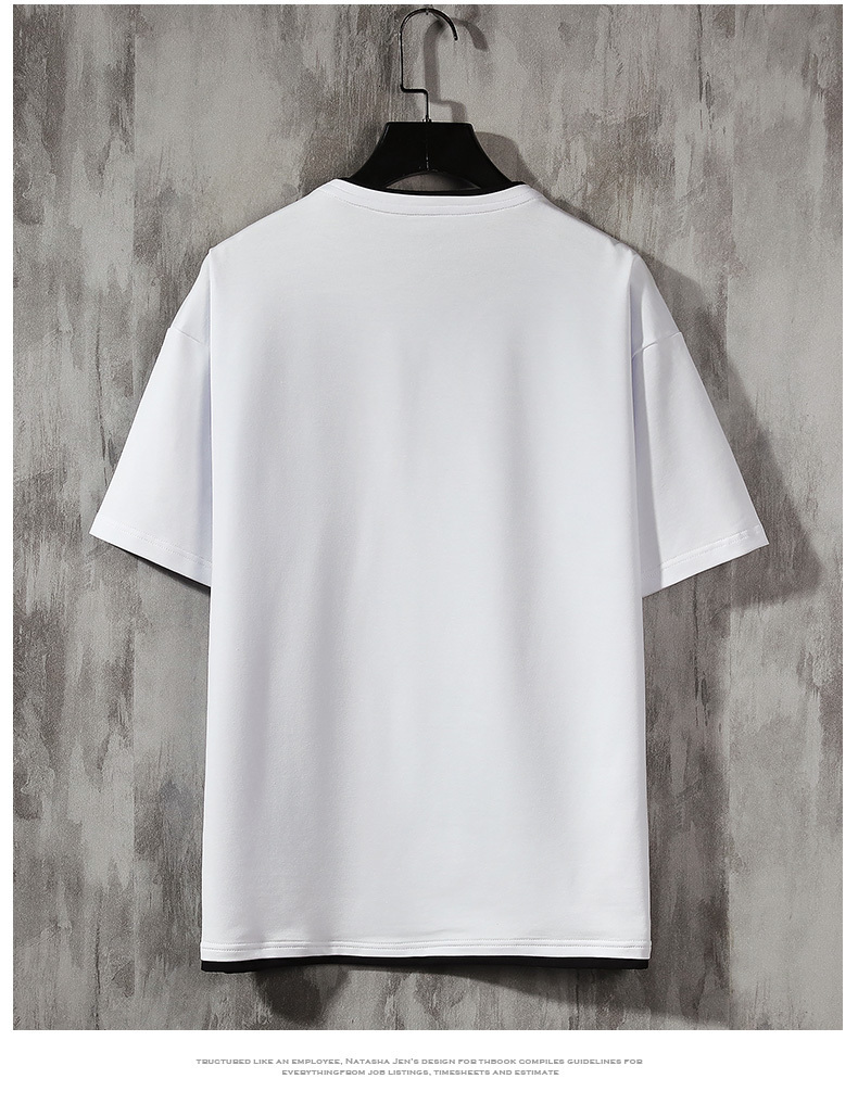 Men's T-Shirts Streetwear Men's T Shirt Hip Hop Solid Short Sleeve T-shirts Harajuku Tops Summer Casual Tee Shirts Loose T-Shirt Black 23050