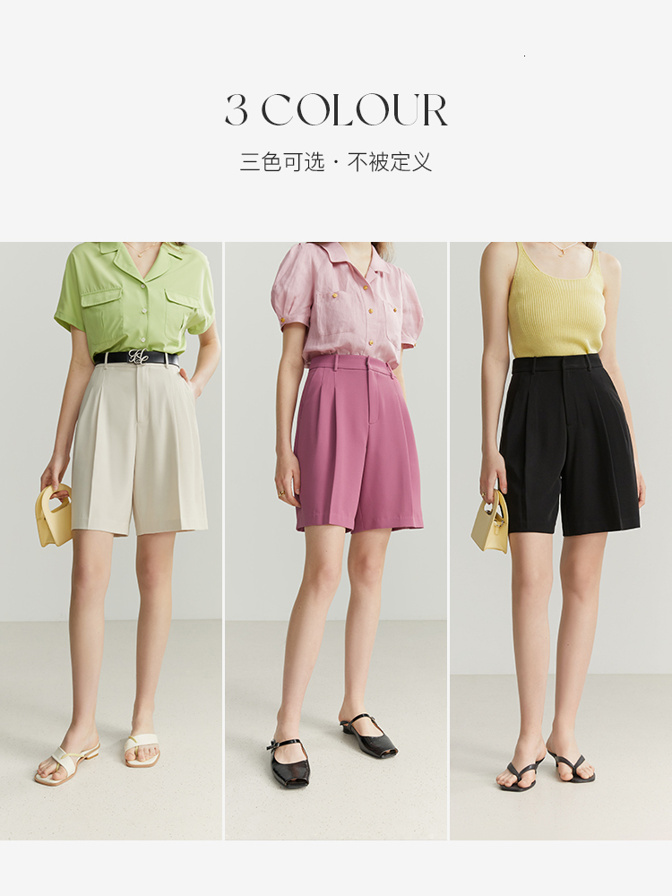 Women's Shorts FSLE Classic Style Women Suit Shorts Five-point Casual Office Lady Summer All-match Thin Section Loose Female Bottoms 230504