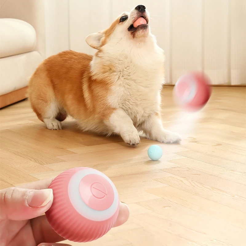 Pet Toys Electric Dog Toys Smart Puppy Ball Toys For Cat Small Dogs Funny Auto Rolling Ball Self-Moving Puppy Games Toys Sense Of Technology A0e