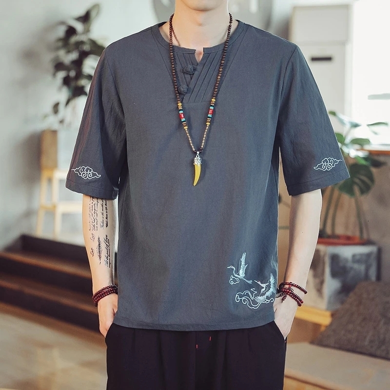 Men's T-Shirts men t shirt men's short sleeves Casual Cotton O-Neck grey 230504
