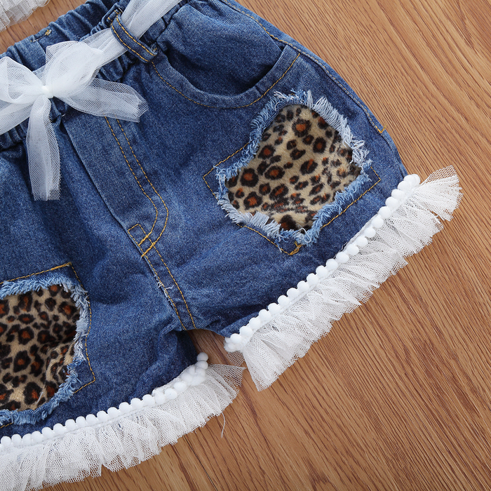 Clothing Sets 1 6Y Fashion Infant Baby Girls Leopard Clothes Sleeveless Single Breasted Vest Coat Tops Shorts 2pcs 230504