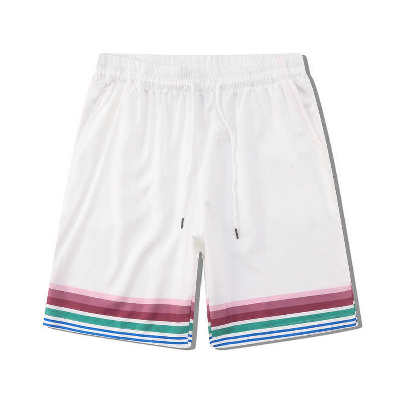 Men's Casual Shirts Color Match Striped Pattern Haii Beach Shorts Set for Men Lapel Casual Shirts Summer Oversized Loose Hip Hop Tracksuit J23050