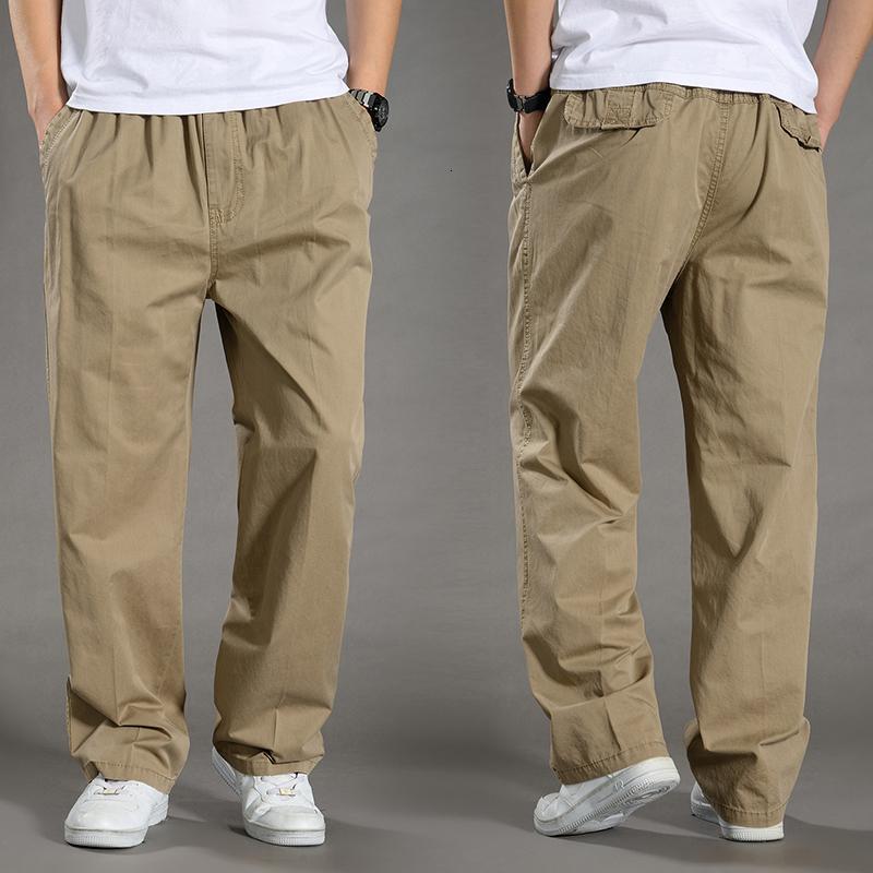 Men's Pants Men's Cargo Pants Spring Autumn In Large Size 5XL 6XL Elastic Casual Summer 3XL Climbing Jogger Cotton Wear Work Trousers 230504