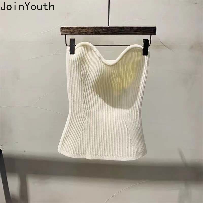 Camisoles Tanks Edgy Clothes Y2K Fashion Knitted Vest for Women Sexy Crop Tops Korean Tunic Sleeveless Camis Backless Tube Top Ropa Mujer 230503