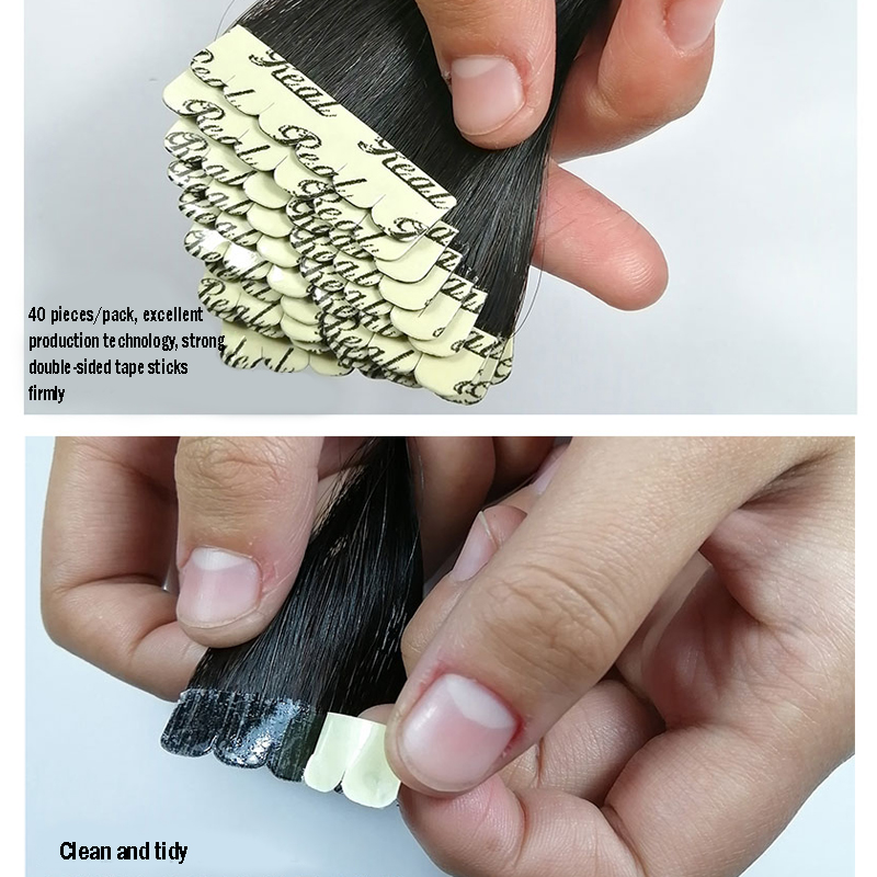 ALI MAGIC Mini Tape In Hair Extensions Human Hair Remy Natural Soft Skin Weft Adhesive Hair 12''-28'' Straight Seamless Tape Ins 1