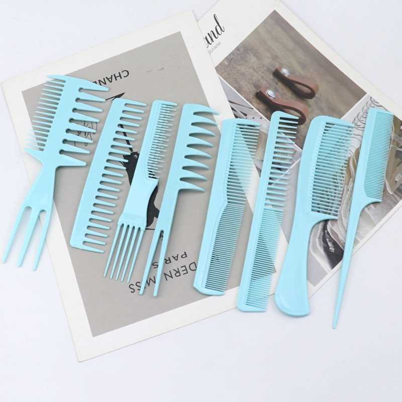 Hair Brushes 9pcs Hair Cutting Comb Barber Hair Styling Combs Wide Fine Teeth Set Anti Static Hairdressing Tool for Men Women Salon Home Use L231225