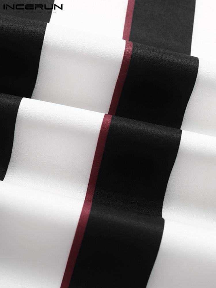 Men's Casual Shirts Fashion Men Striped Sets Streetwear Lapel Short Sleeve Shirt Long Pants Two Pieces Sets 2023 Men Casual Suits S5XL 7 J230503