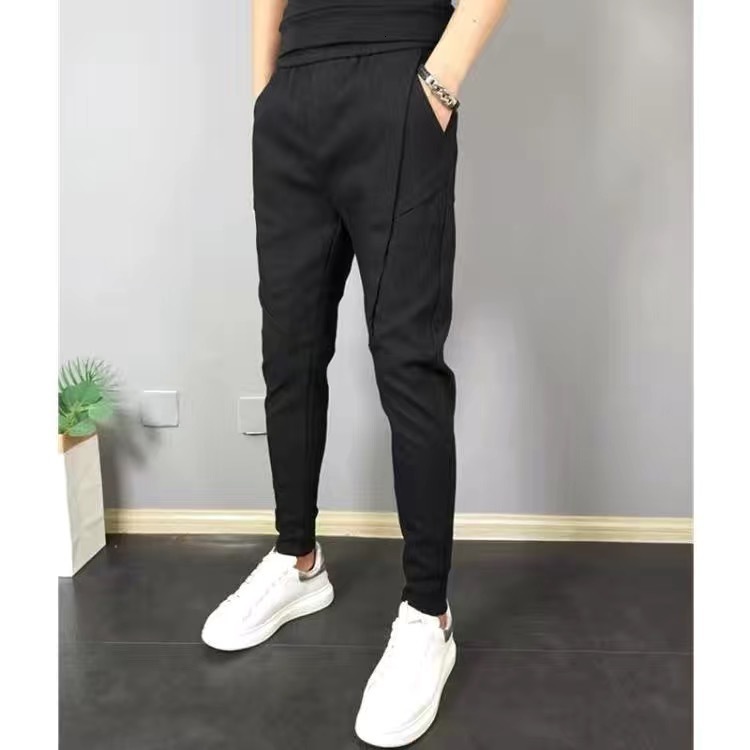 Men's Pants Fashion Korean Solid Joggers Men High Quality Spring Autumn Pants Men Slim Fit Drawstring Mens Casual Pants Black/Gray S-5XL 230504
