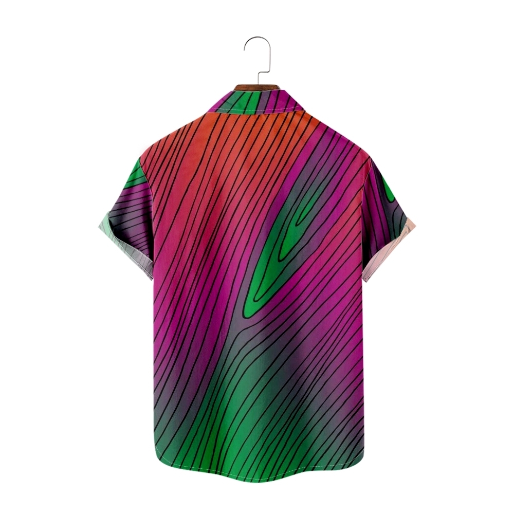 Mens Casual Shirts Hawaiian Shirt For Fashion Neon Art Streetwear Harajuku 3D Print Cozy Short Sleeve Beach Clothes 230504