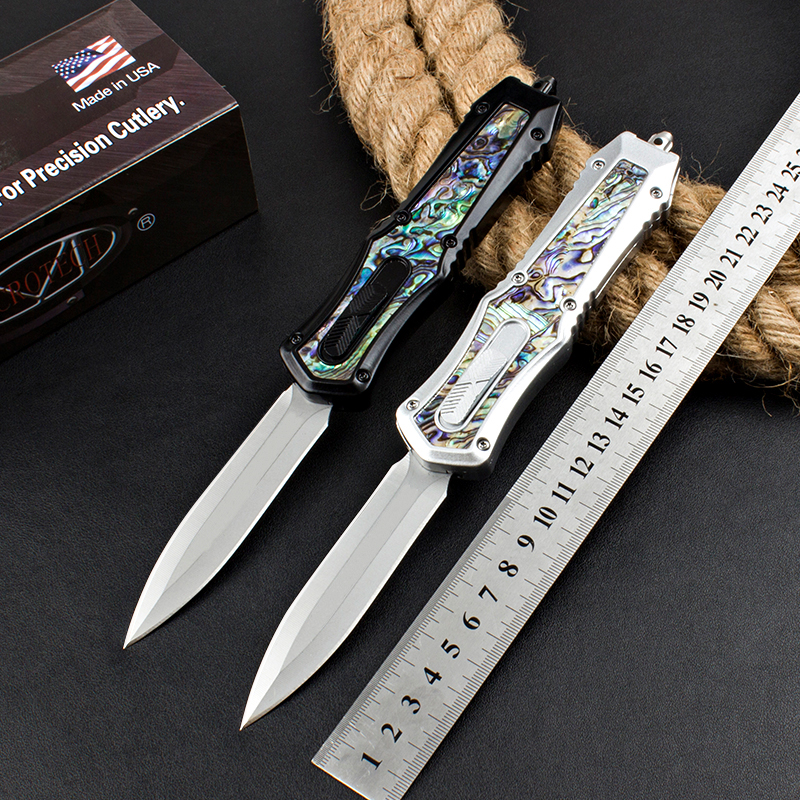 2023 Newest MICRO TECH Automatic OTF Knife 440C Blade Zinc alloy inlaid abalone shell Handle UT85 UT88 UTX85 AUTO Knives camping outdoor EDC Tools
2023 Newest MICRO TECH Automatic OTF Knife 440C Blade Zinc alloy inlaid abalone shell Handle UT85 UT88 UTX85 AUTO Knives camping outdoor EDC Tools