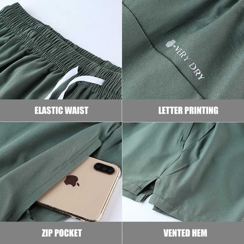 Men's Shorts Sports Shorts Mens Summer Thin Running Marathon Crops Fast Track and Field Training Basketball Fitness Pants Z0504