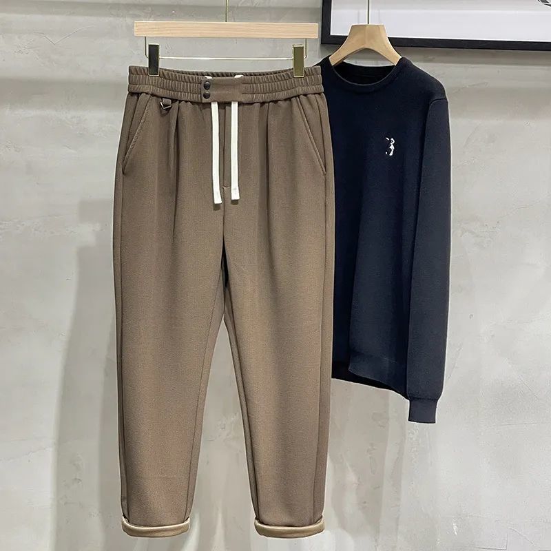 Men's Pants Spring Autumn Men Pants Fashion Retro Lace Up Elastic Waist Casual Pants Men Jogger Loose Sports Harlan Trousers 230504