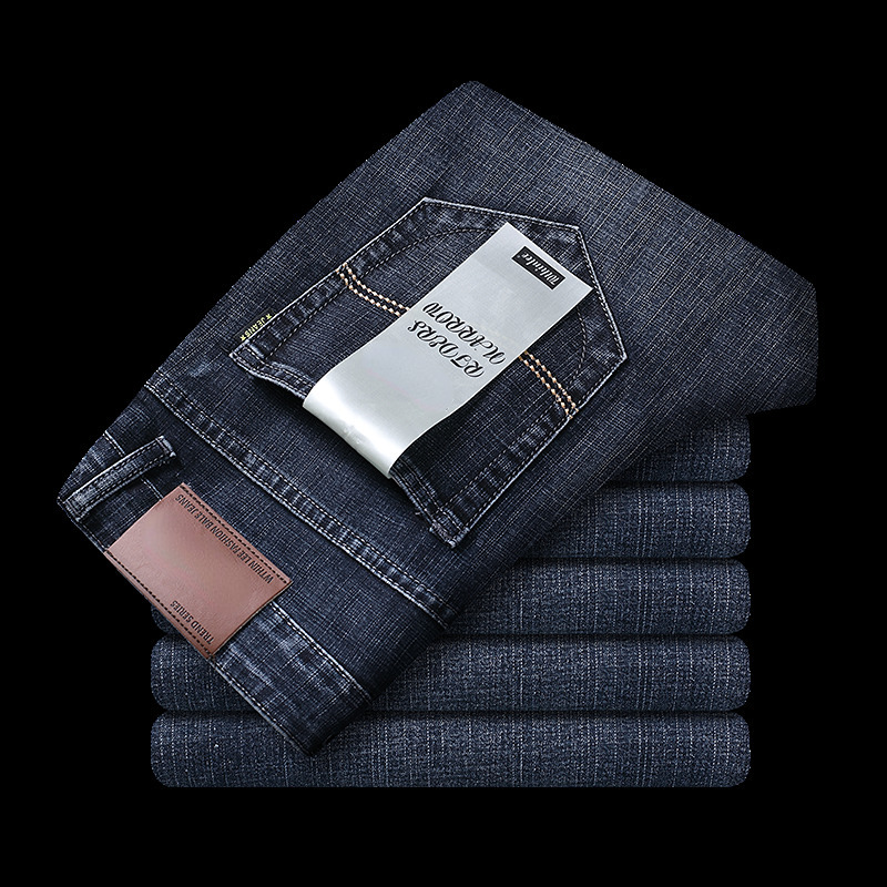 Men's Jeans Mens Jeans Spring Autumn Men's Smart Jeans Men Classic Jeans Business Fashion Straight Regular Blue Stretch Denim Trousers 23050