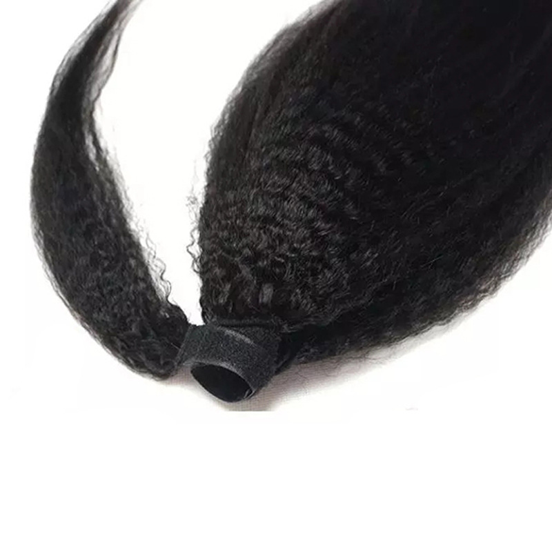 Brazilian Human Ponytails Virgin Hair Extensions Magic Sticker Ponytail 8-24Inch Natural Color 75-100G