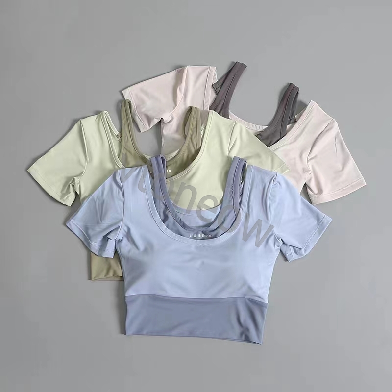 Yoga clothing with chest pad women's advanced sense training running sports short-sleeved lulu fitness top, The same as original
Yoga clothing with chest pad women's advanced sense training running sports short-sleeved lulu fitness top, The same as original
