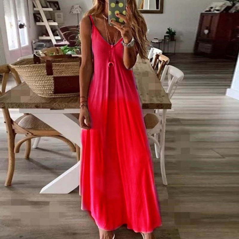Casual Dresses Summer Womens Vneck Sexy A Version Long Loose Large Strap 230504