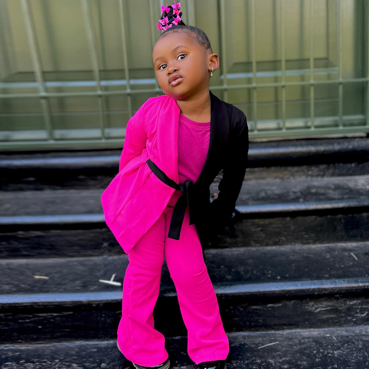 Clothing Sets Kids 2pcs sets Children s From 2 To 8 Years Colorblock Blazer Pants Child Girl Clothes Girls Pants 230504