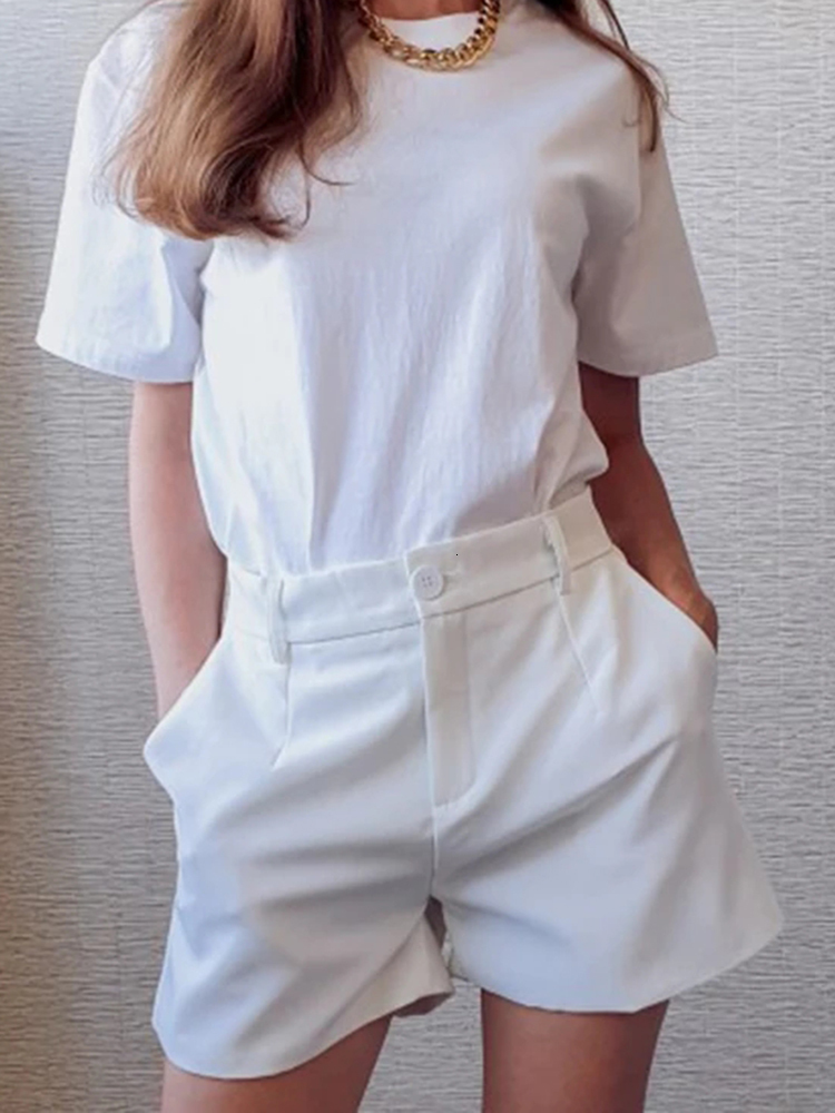 Women's Shorts Sungtin Office Lady High Waist Shorts Women Wide Leg Short Pants Korean Fashion Summer Shorts Black Elegant Woman Clothes 230504