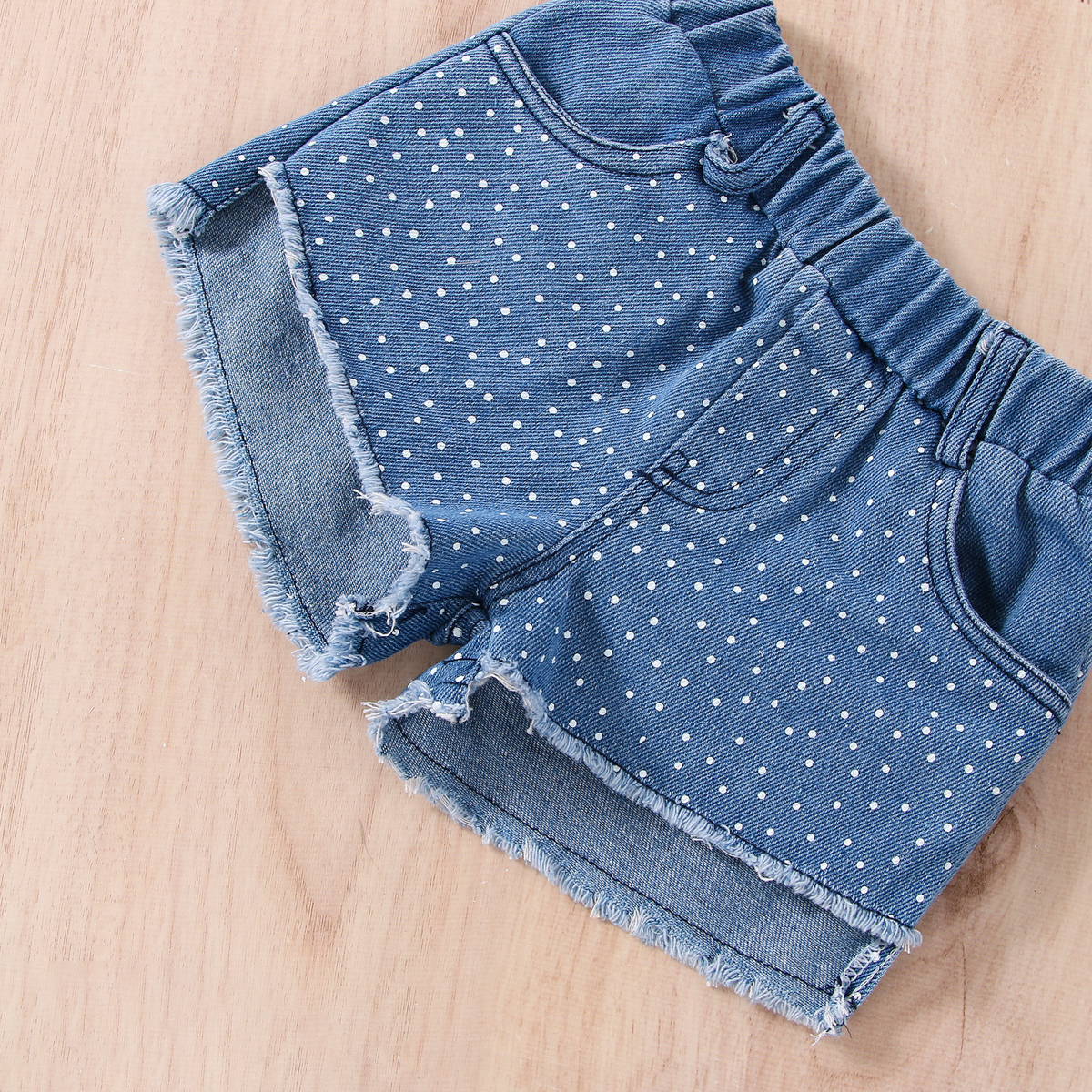Clothing Sets FOCUSNORM Valentines Day Toddler Girl Summer Clothes 2pcs Dot Print Heart Denim Camisole Ripped Jeans Shorts 230504