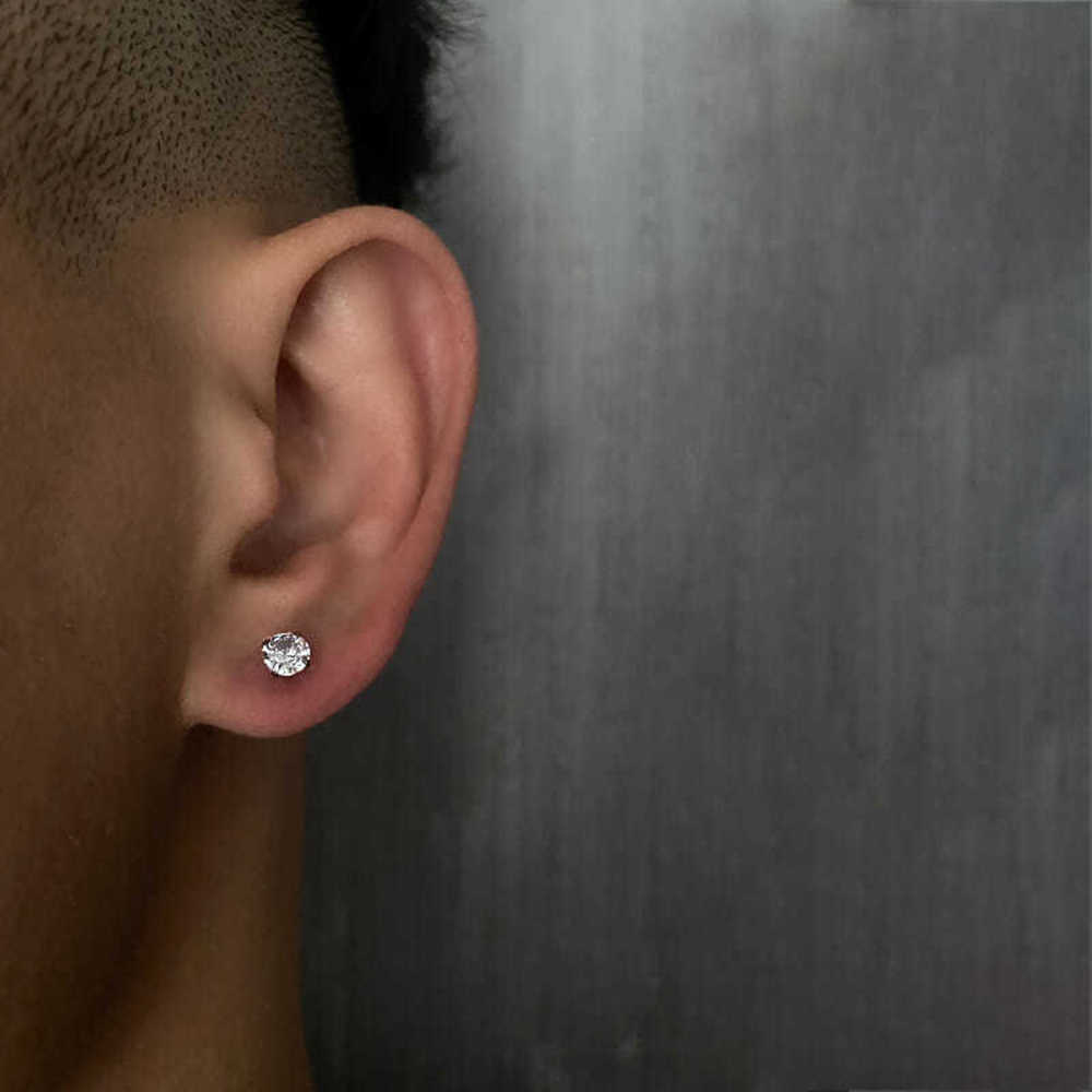 Stud 2023 NEW Fine Moissanite Men's Small Stainless Steel Earrings Fashion Stud Earrings for Women Men Pierced Jewelry