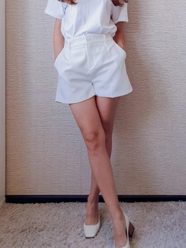 Women's Shorts Sungtin Office Lady High Waist Shorts Women Wide Leg Short Pants Korean Fashion Summer Shorts Black Elegant Woman Clothes 230504