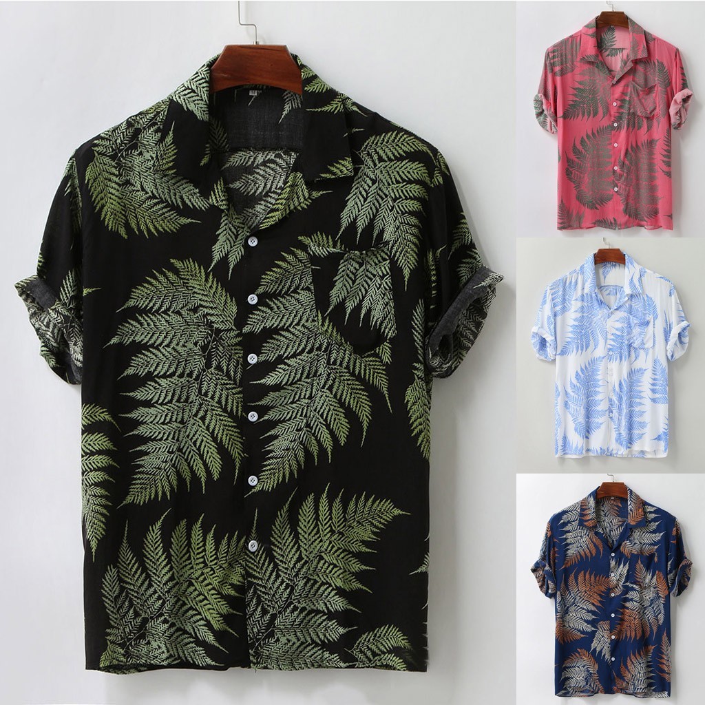 Men's Casual Shirts Summer Men's Short Sleeve Hawaiian Shirts Casual Loose Buttons Colorful Print Fashion Summer Shirts 230504
