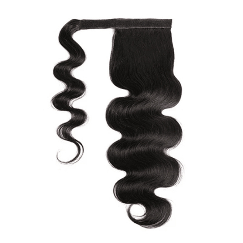 Brazilian Human Ponytails Virgin Hair Extensions Magic Sticker Ponytail 8-24Inch Natural Color 75-100G