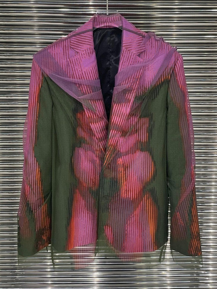 Womens Two Piece Pants TWOTWINSTYLE Print Sets For Women Notched Collar Long Sleeve Tops High Waist Wide Leg Summer Set Female Fashion 230504