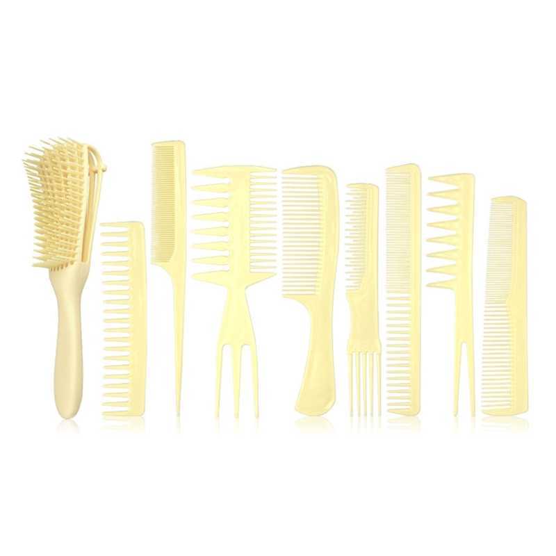 Hair Brushes 9pcs Hair Cutting Comb Barber Hair Styling Combs Wide Fine Teeth Set Anti Static Hairdressing Tool for Men Women Salon Home Use L231225