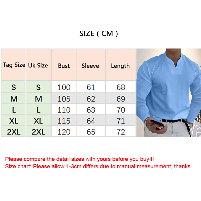 Men's T-Shirts Men's Long Sleeve V-neck Solid Color T-shirt Elastic and Comfortable Loose Sports Shirt Polo Shirt Everyday Casual Wear S-2XL