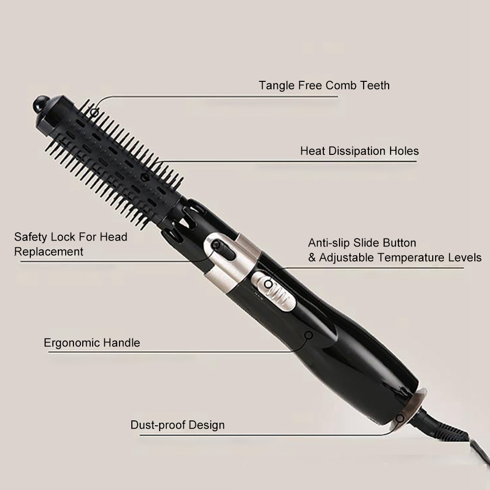 Curling Irons 4 In 1 Multifunction Air Brush Heating Comb Electric Hair Dryer Curler Staightener Rotating Blower Iron Styler 230504