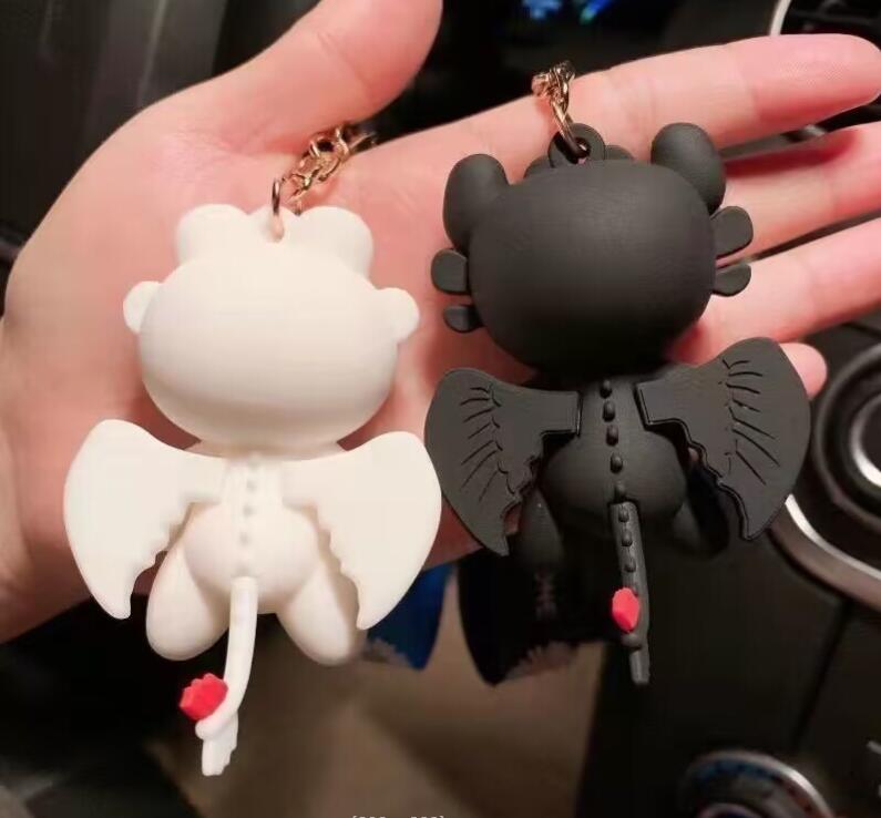 Cute Animation Jewelry KeyChain Dragon Series PVC Key Ring Accessories kids birthday gift