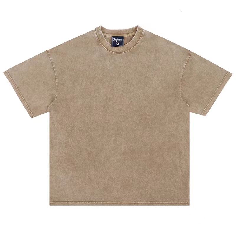 Men s T Shirts 320g heavy industry wash batik n retro casual heavyweight short sleeved T shirt 230503