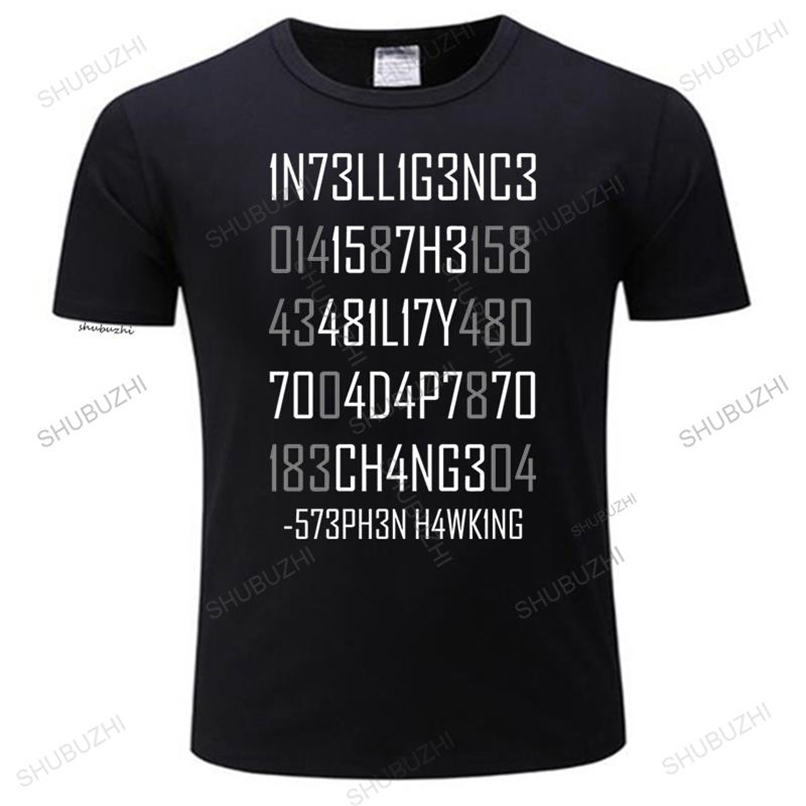 Men's TShirts arrived men crew neck tshirt summer black t shirts 1N73LL1G3NC3 Mens funny Teeshirt Euro size TOPS 230503