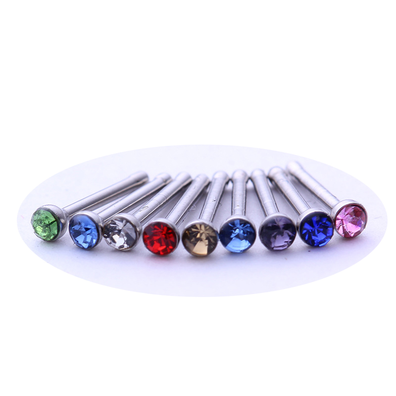 40 pieces of 2.5mm manufacturer's direct selling puncture jewelry popular in Europe and America stainless steel studded nose nail nose ring