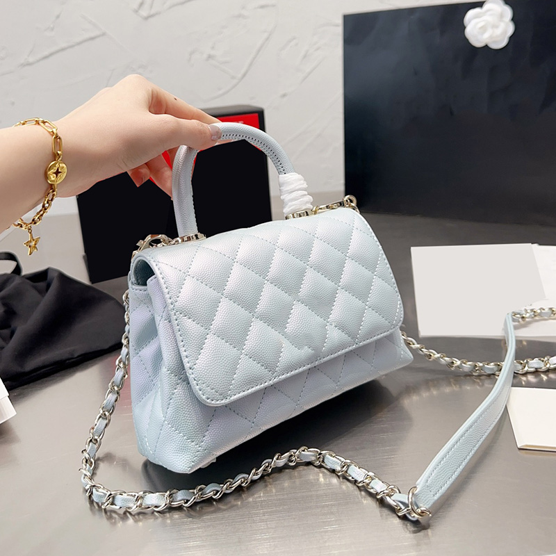 Womens Designer Pearly Blue Co Handle Tote Bags Caviar Leather Calfskin Classic Quilted Gold Metal Hardware Matelasse Chain Crossbdoy Shoudler Handbags 19X12CM, Box
Womens Designer Pearly Blue Co Handle Tote Bags Caviar Leather Calfskin Classic Quilted Gold Metal Hardware Matelasse Chain Crossbdoy Shoudler Handbags 19X12CM, Box