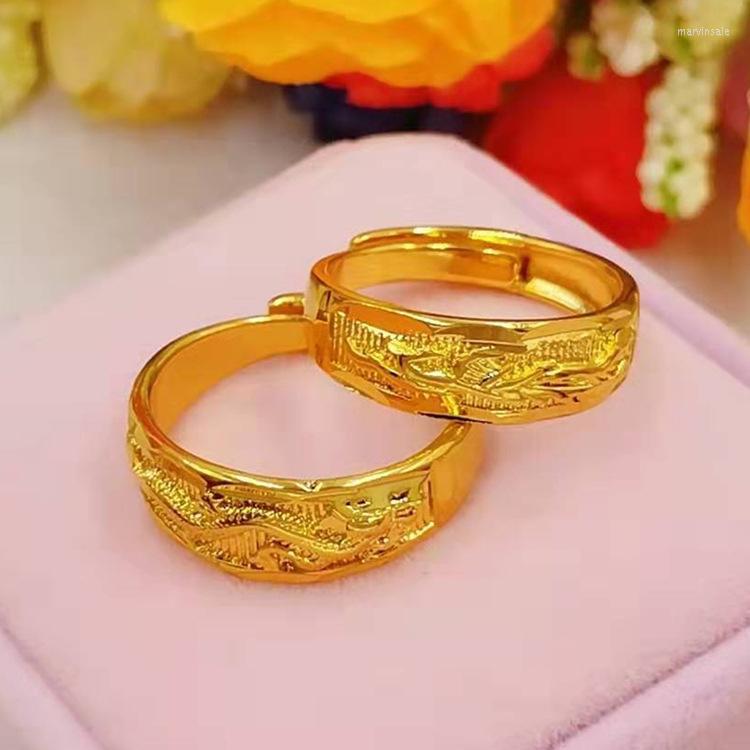 Cluster Rings Net Red Dragon And Phoenix Ring 24K Gold-plated Couple Gold Version Of Wedding Jewelry
Cluster Rings Net Red Dragon And Phoenix Ring 24K Gold-plated Couple Gold Version Of Wedding Jewelry